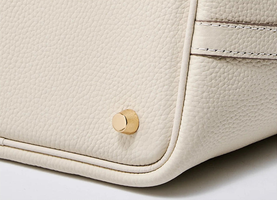 Genuine Leather Luxe Bucket Tote Bag