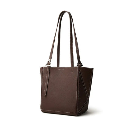Aura Genuine Leather Geometric Winged Tote