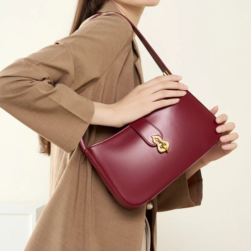 Sovereign Premium Cowhide Elegant Underarm Shoulder Bag