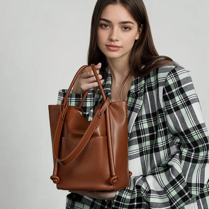 Elysian Genuine Leather High-Quality Soft Cowhide Tote Bag