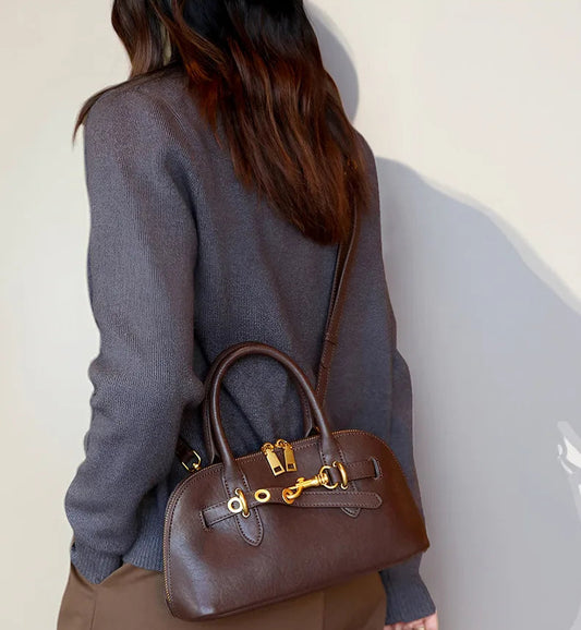 Premium Soft Cowhide Commuter Handbag