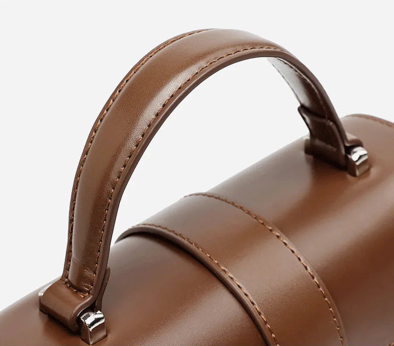 Verona Genuine Leather Flap Top Structured Crossbody