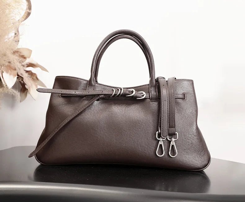 Monarch Genuine Leather Retro Style Everyday Handbag