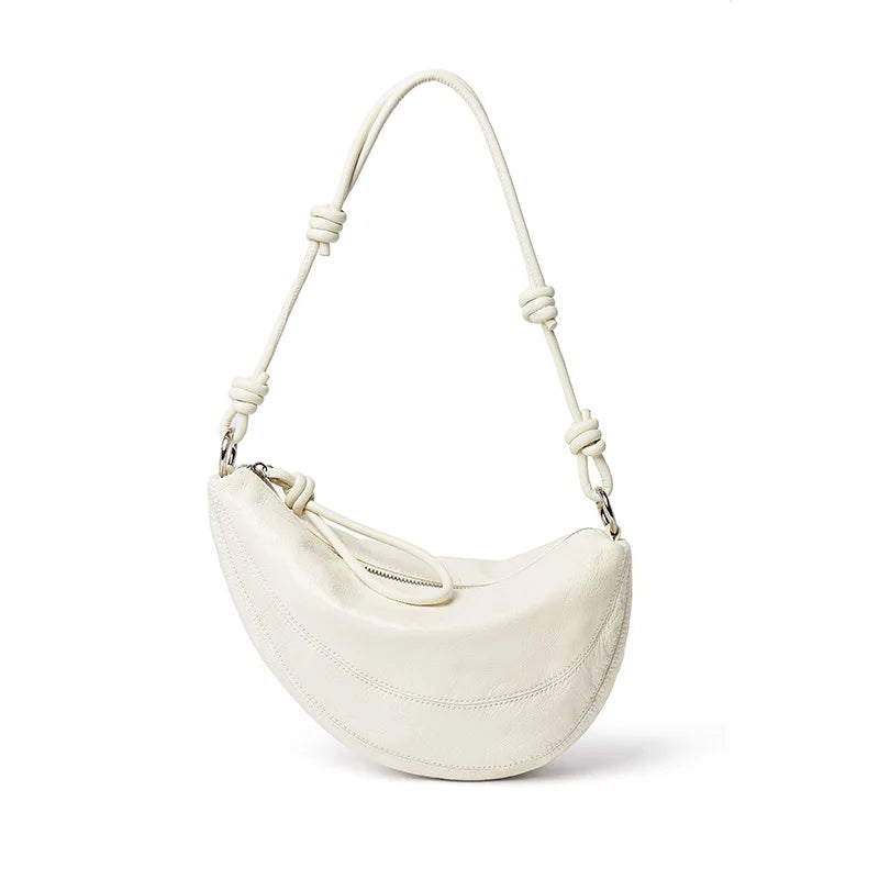 Premium Half Moon Leather Shoulder Handbag