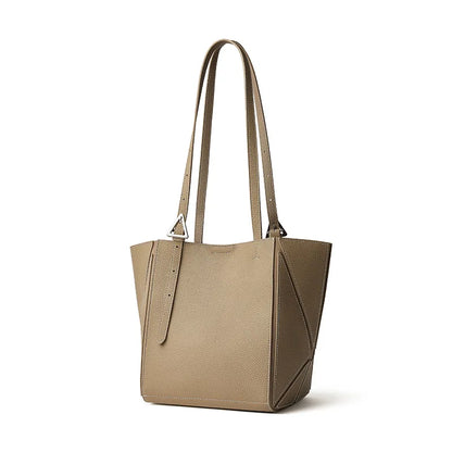 Aura Genuine Leather Geometric Winged Tote