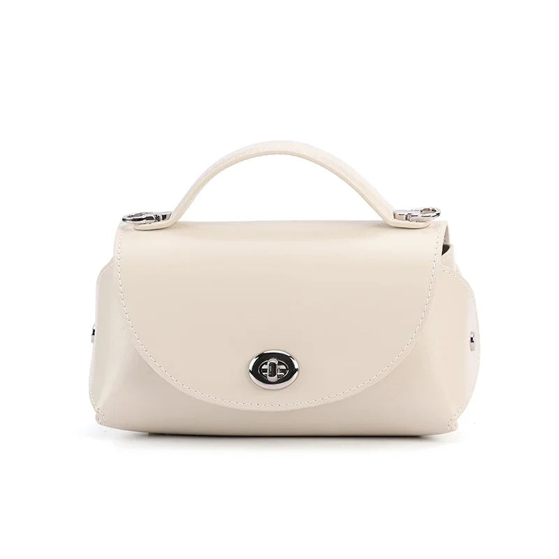Aura Genuine Leather Turn-Lock Mini Satchel