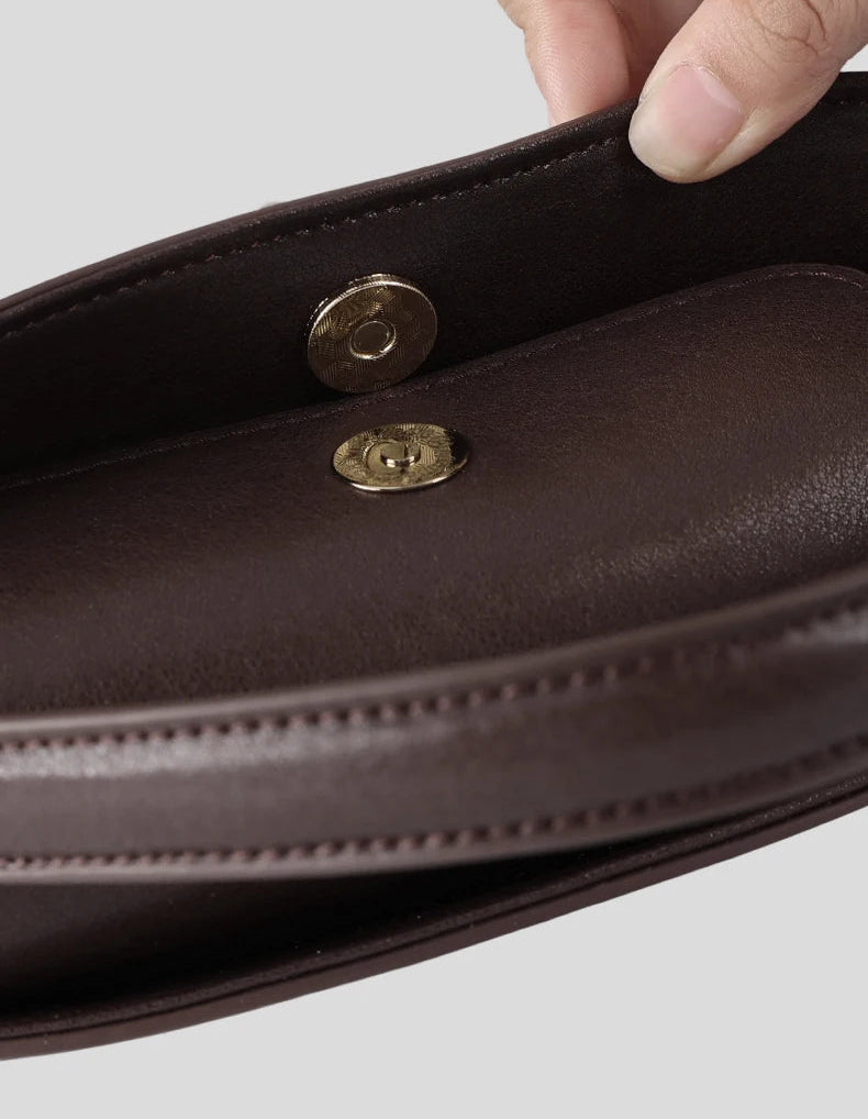 Genuine Leather Luxury Wide Strap Shoulder Bag