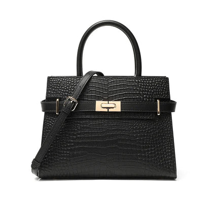 Crocodile Texture Leather Handbag
