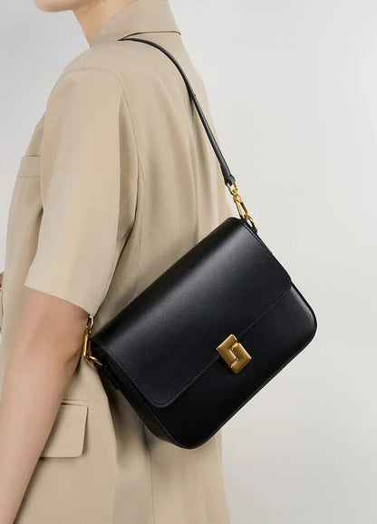 Aura Genuine Leather Luxury Small Square Crossbody Bag