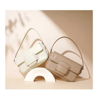 Genuine Leather Flap Crossbody Bag