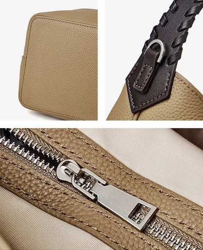 Lyra Artisan Genuine Leather Hand-Woven Accent Tote