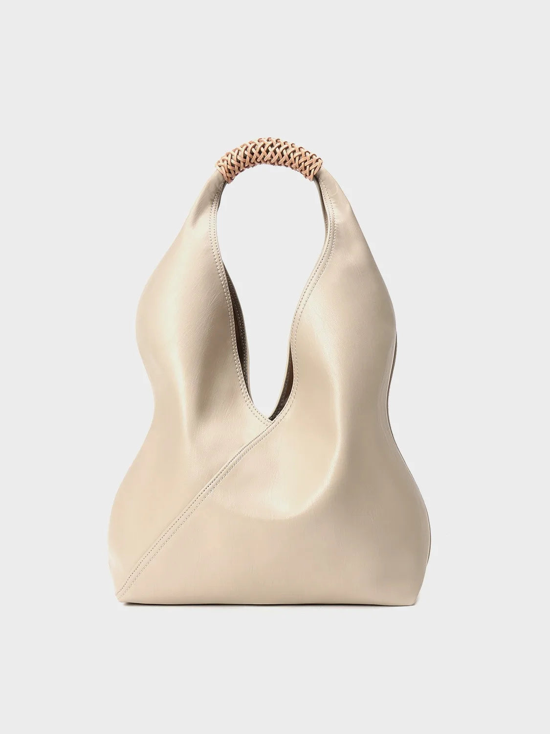 Aura Genuine Leather Asymmetric Sculptural Hobo