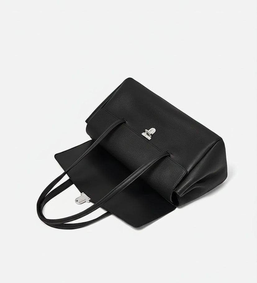 Aura Genuine Leather Lock-Clasp Envelope Bag