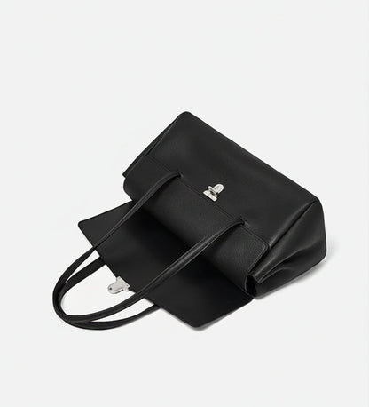 Aura Genuine Leather Lock-Clasp Envelope Bag