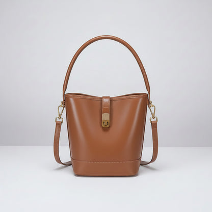 Genuine Leather Luxury Bucket Handbag