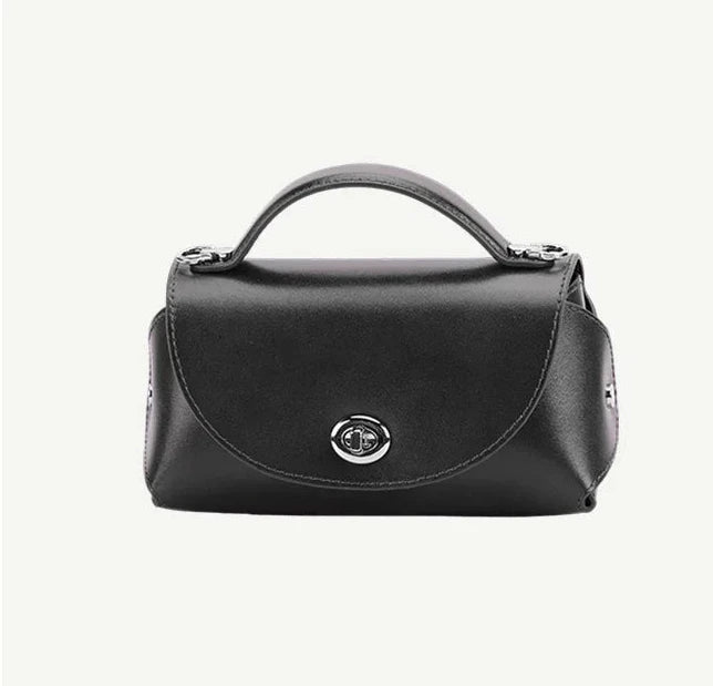 Aura Genuine Leather Turn-Lock Mini Satchel