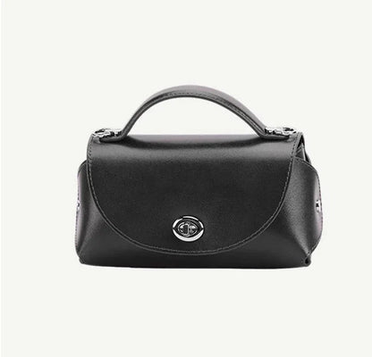 Aura Genuine Leather Turn-Lock Mini Satchel