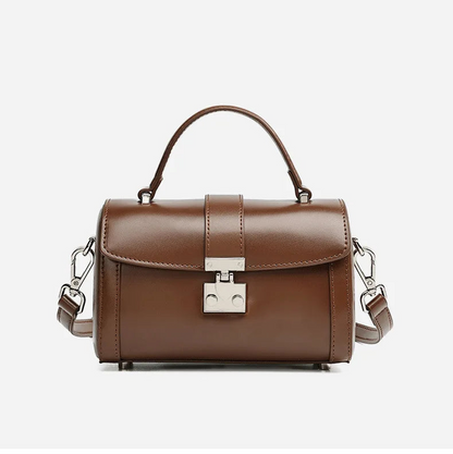 Verona Genuine Leather Flap Top Structured Crossbody
