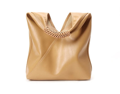 Aura Genuine Leather Asymmetric Sculptural Hobo