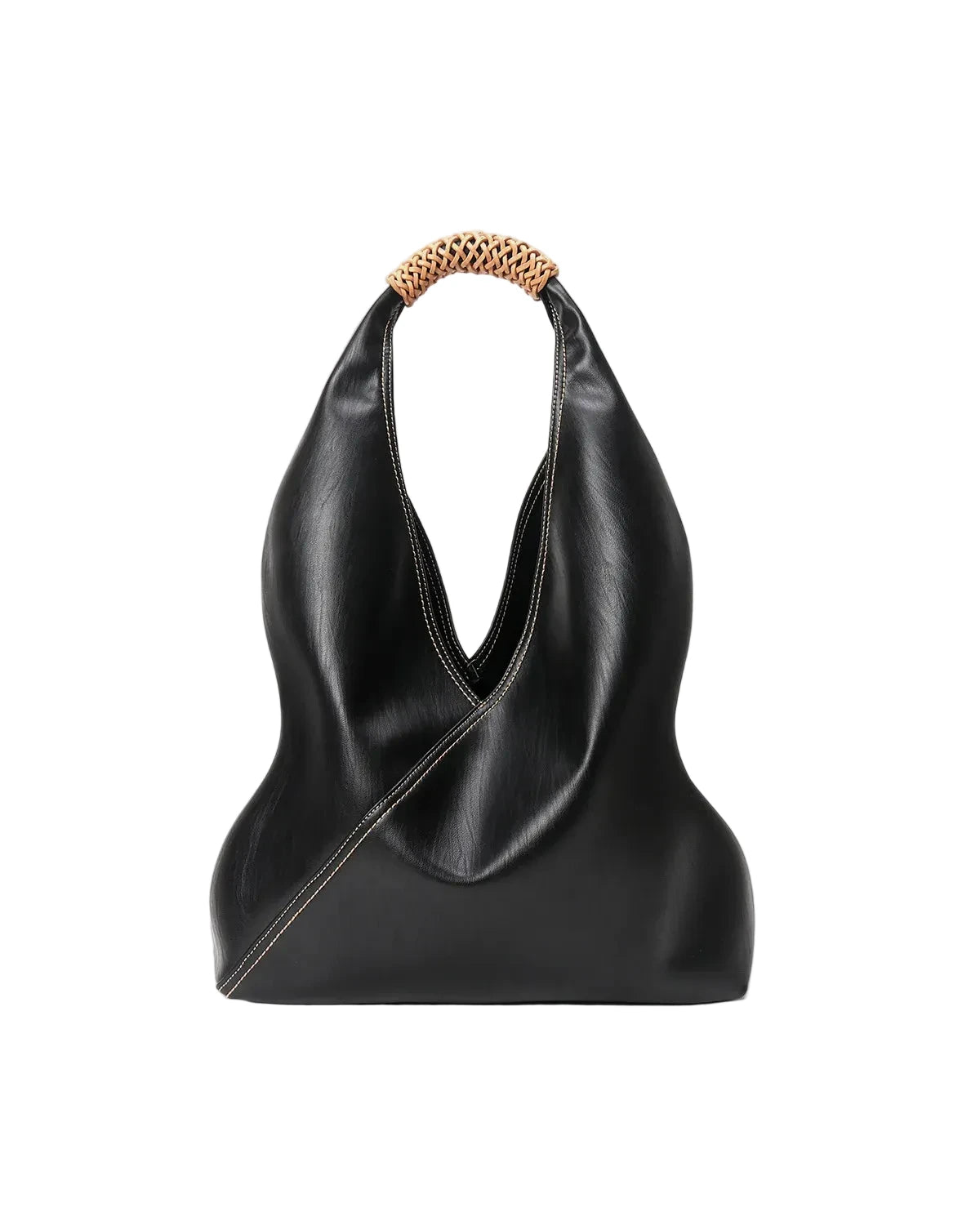 Aura Genuine Leather Asymmetric Sculptural Hobo