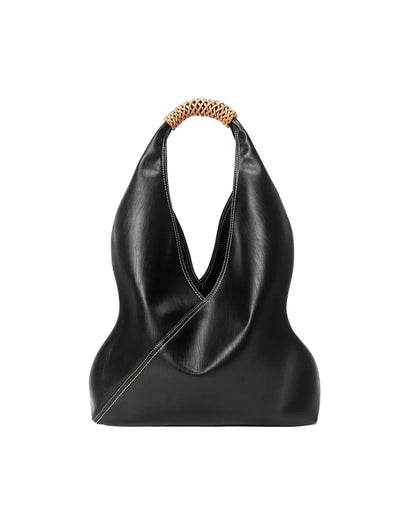 Aura Genuine Leather Asymmetric Sculptural Hobo