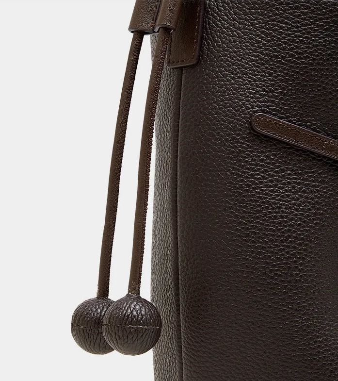 Cascade Genuine Leather Loop Bucket Bag
