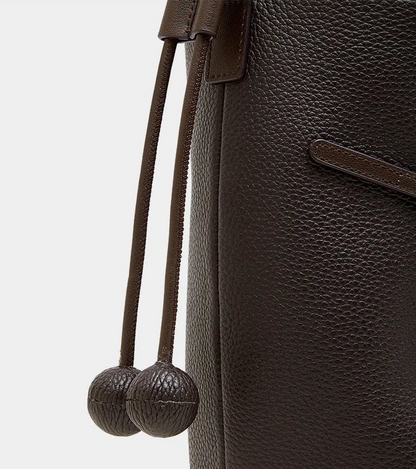 Cascade Genuine Leather Loop Bucket Bag
