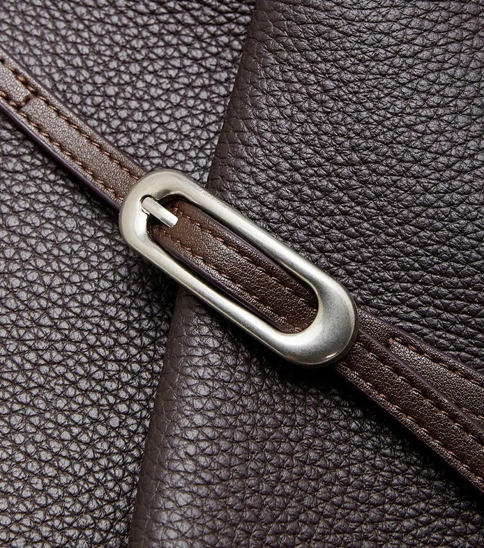 Cascade Genuine Leather Loop Bucket Bag
