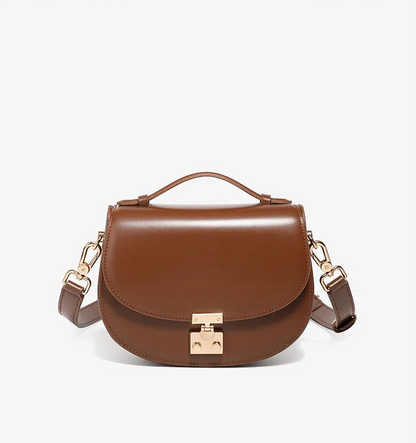 Aura Genuine Leather Top-Handle Saddle Bag