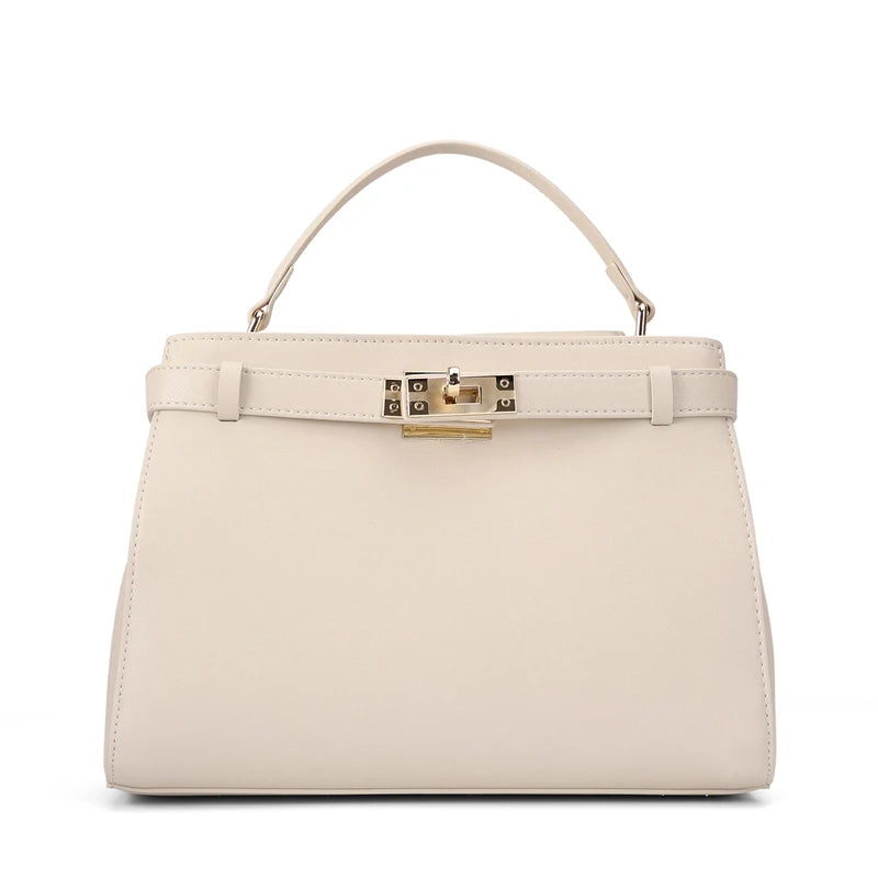 Genuine Leather Luxury Wide Strap Shoulder Bag