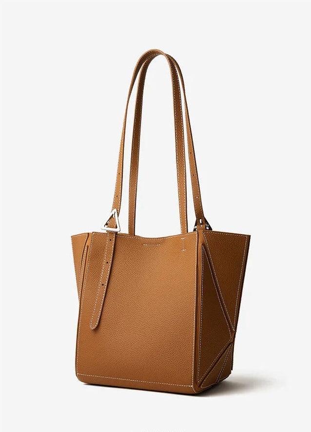 Aura Genuine Leather Geometric Winged Tote