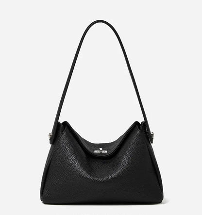 Vesper Genuine Leather Turn-Lock Contour Hobo
