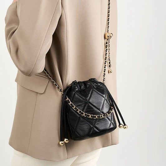 Majestic Luxury Genuine Leather Chain Shoulder Bag
