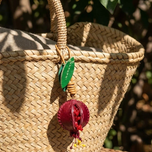 Leather Pomegranate Bag Charm