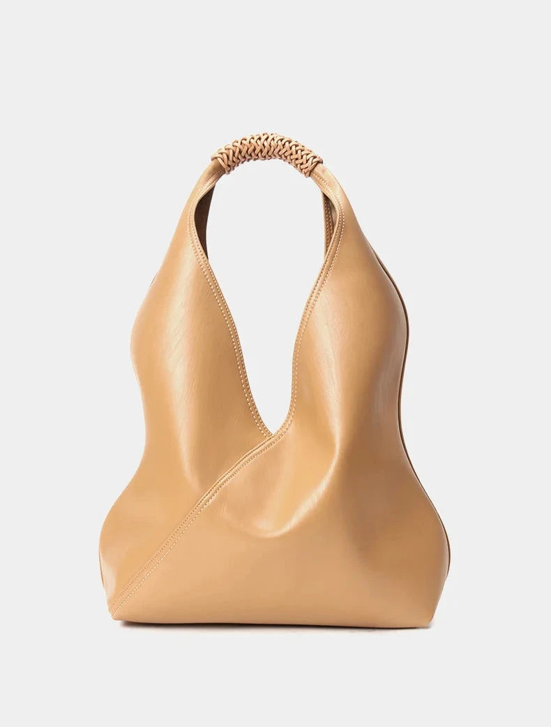 Aura Genuine Leather Asymmetric Sculptural Hobo