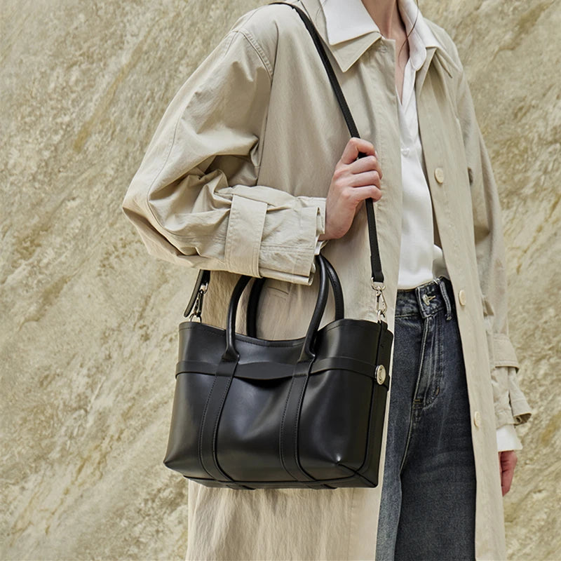 Urban Premium Cowhide Spacious Commuter Shoulder Bag