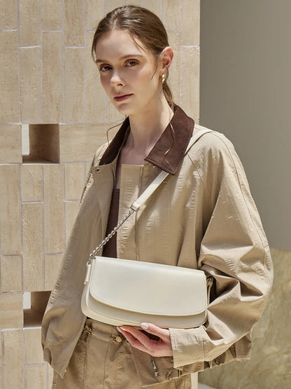 Nova Genuine Leather Asymmetric Strap Underarm Bag