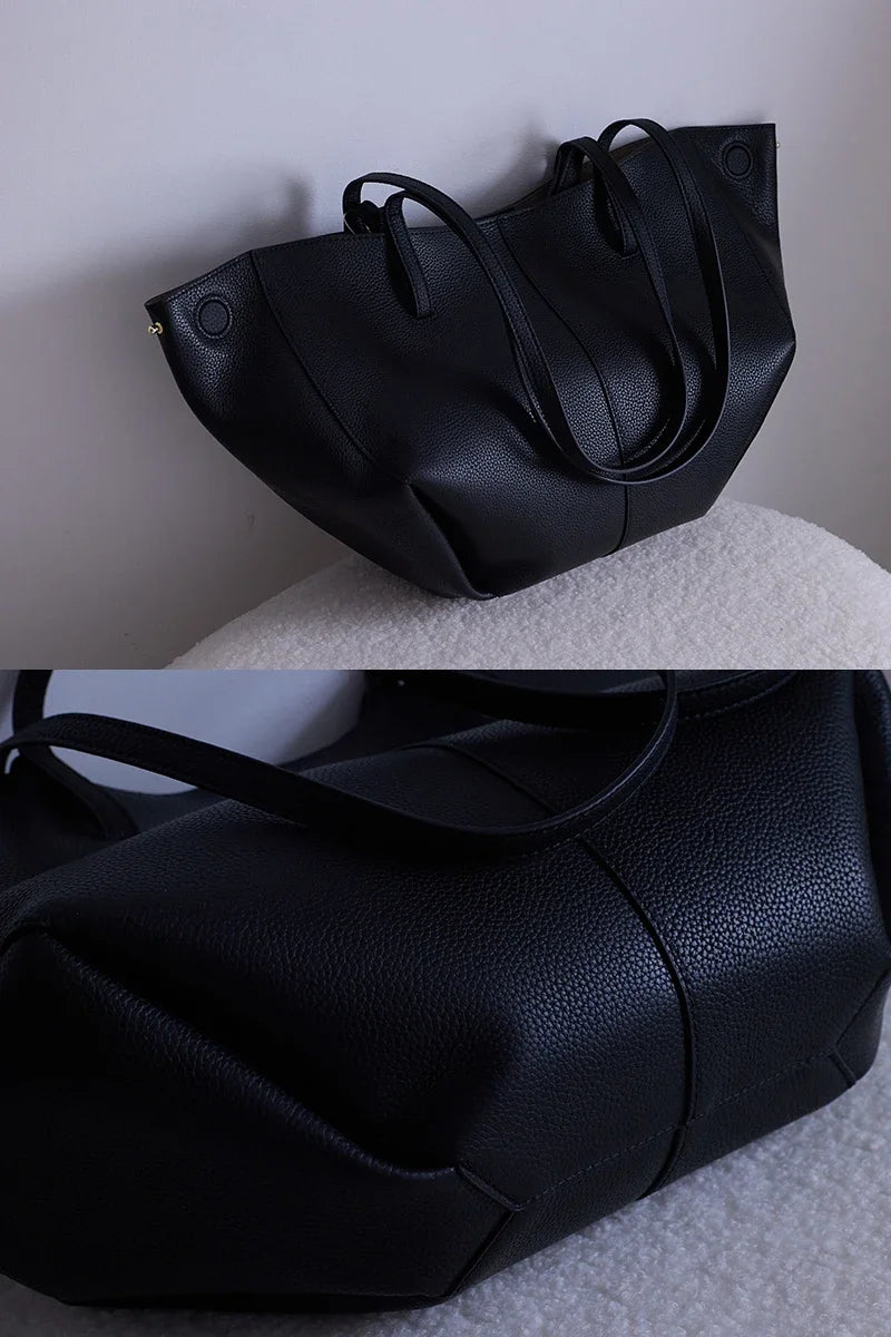 Genuine Leather Classic Large Tote Bag