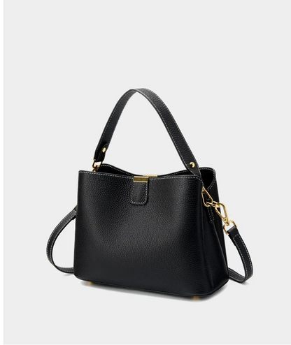 Elite Top Grain Genuine Leather Large Capacity Bucket Bag