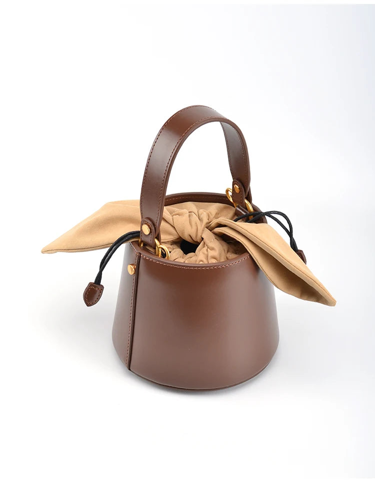Artisanal Bow Knot Cowhide Bucket Bag