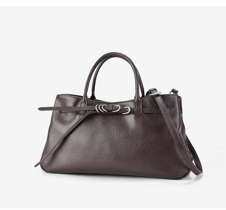 Monarch Genuine Leather Retro Style Everyday Handbag