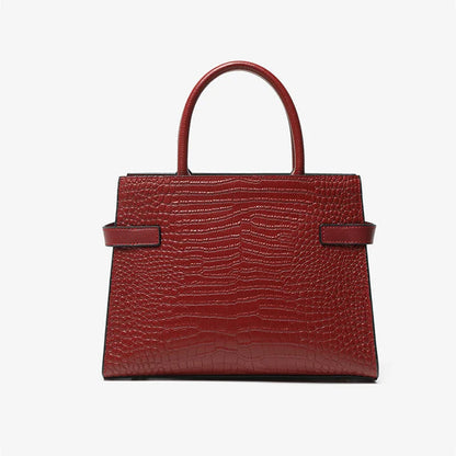 Crocodile Texture Leather Handbag