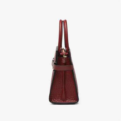 Crocodile Texture Leather Handbag