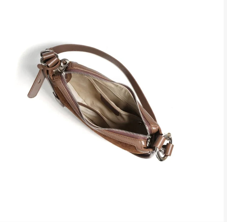 Chic Frosted Suede Leather Minimalist Shoulder Purse