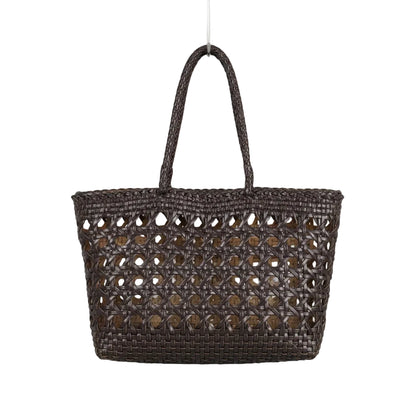Genuine Leather Woven Beach Basket Bag