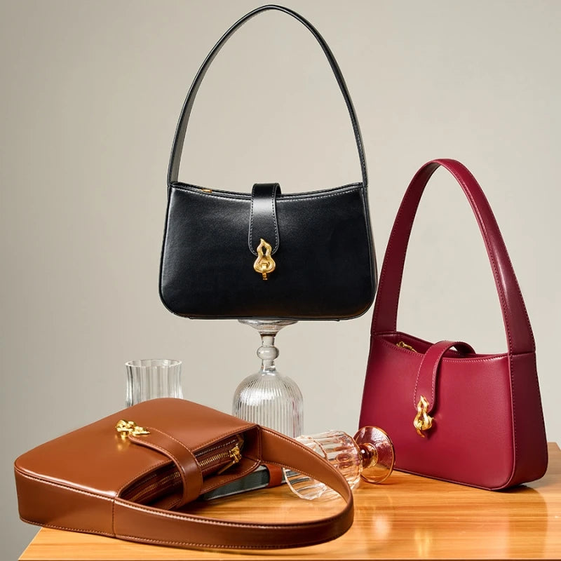 Sovereign Premium Cowhide Elegant Underarm Shoulder Bag