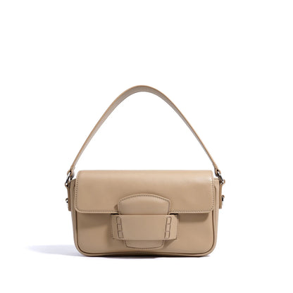 Genuine Leather Flap Crossbody Bag