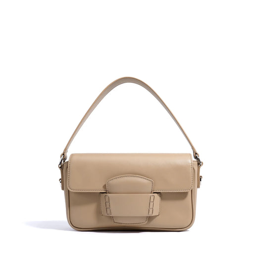 Genuine Leather Flap Crossbody Bag