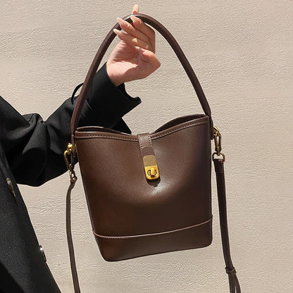 Genuine Leather Luxury Bucket Handbag