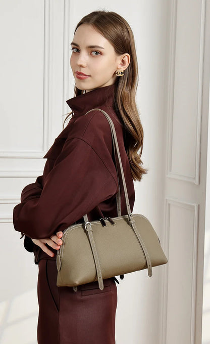 Orb Artisan Genuine Leather Contour Shoulder Bag